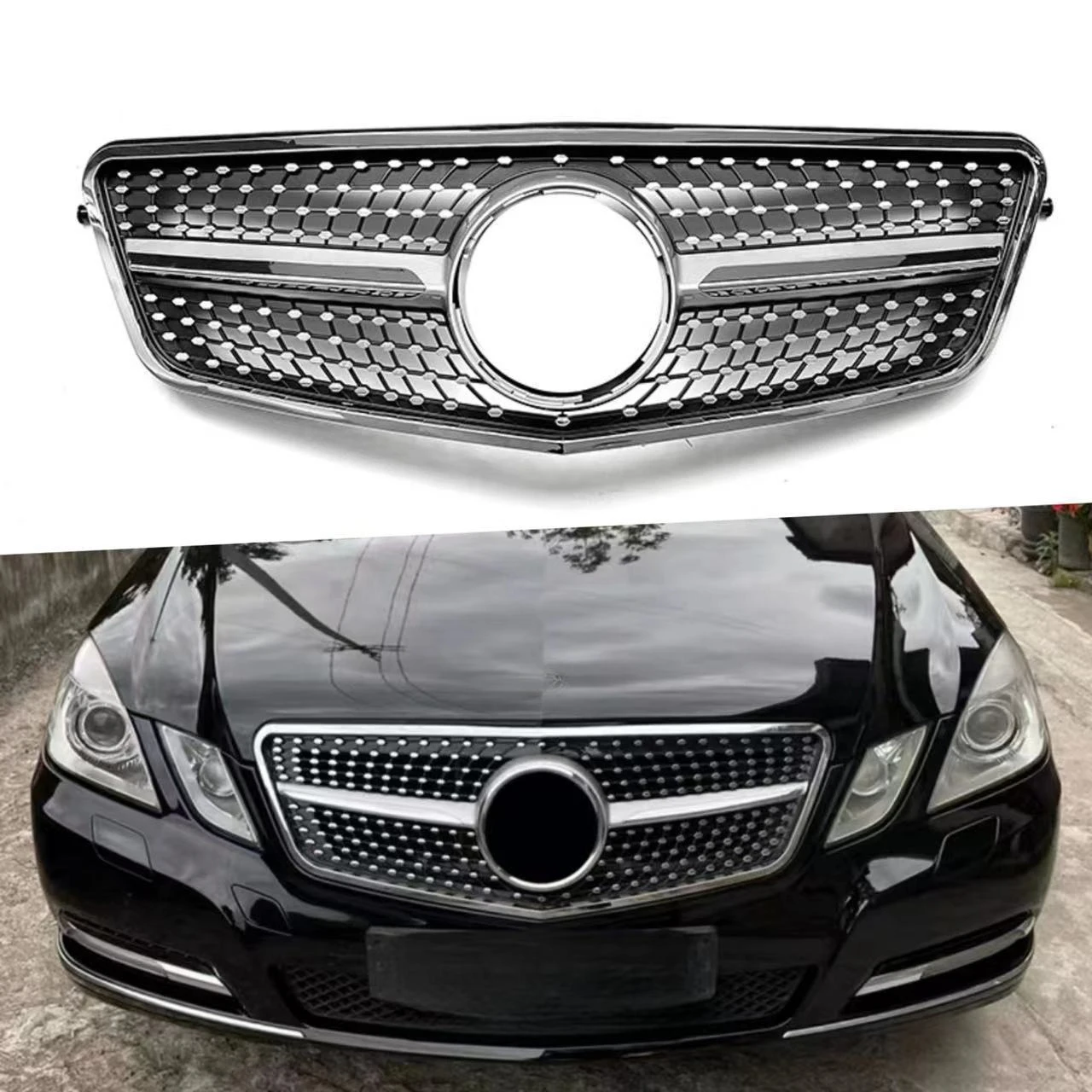 diamond-star-mesh-front-grille-for-e-class-w212-2009-2010-2011-2012-2013-non-destructive-installation-air-intake-grill