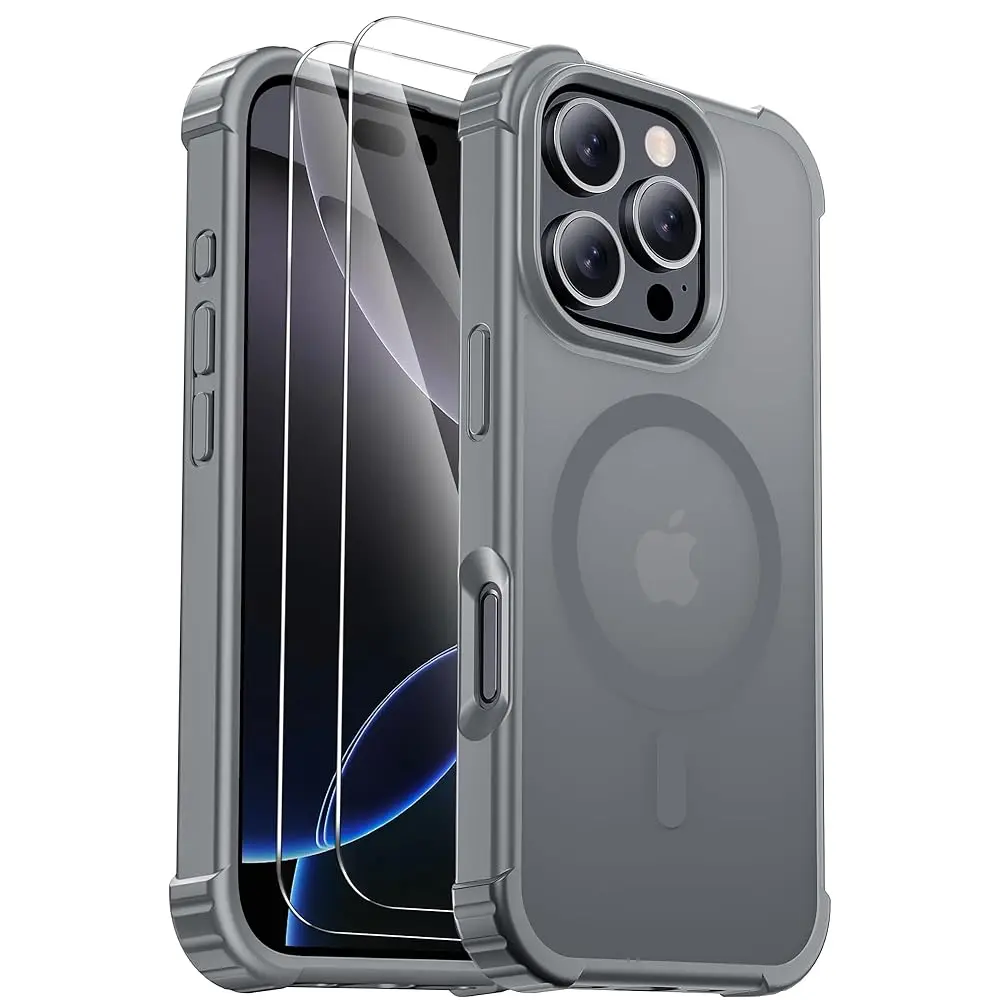 

for iPhone 17 Pro Max Case [Compatible with MagSafe] [2X Screen Protectors] [Military Grade Drop Tested] Heavy Duty Magnetic