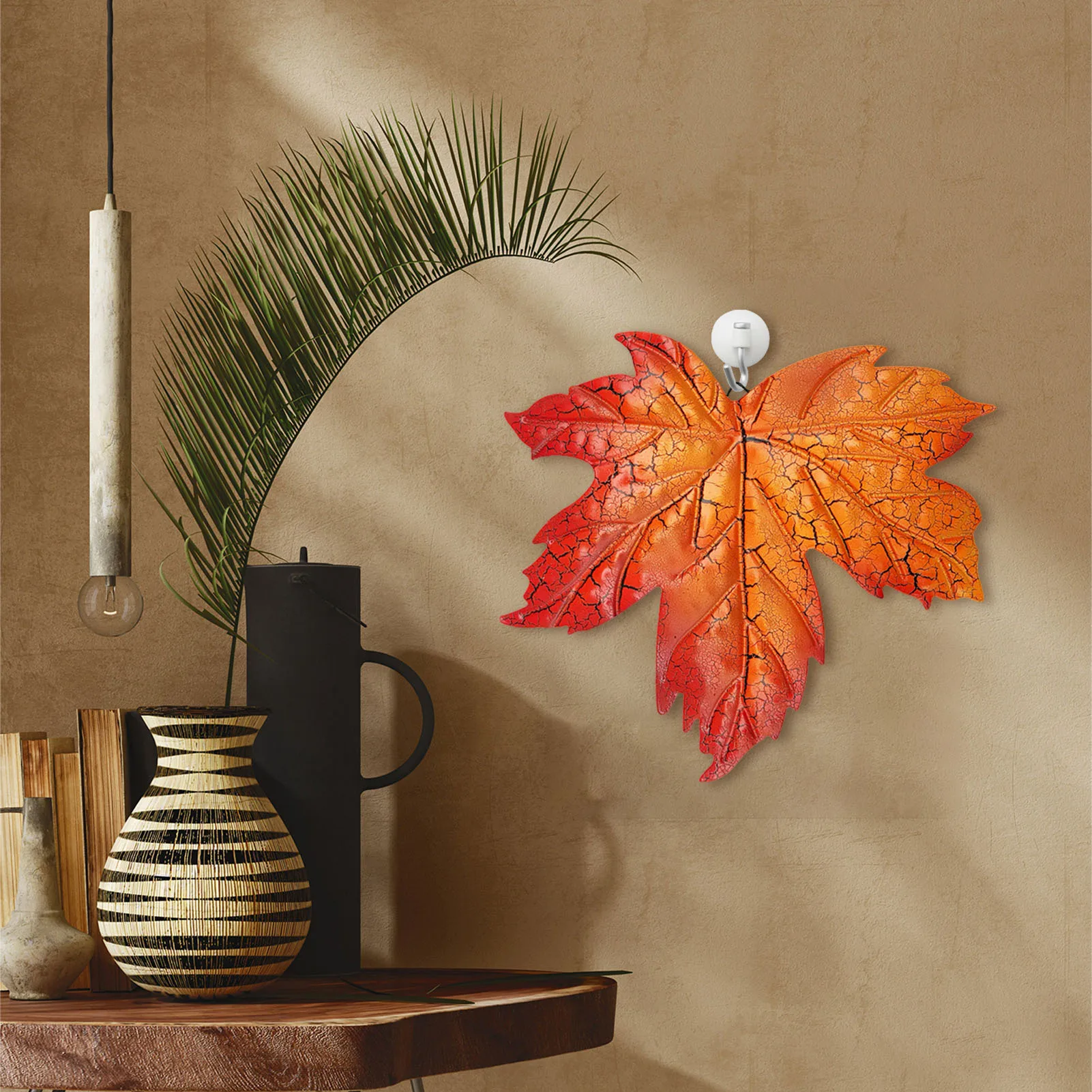 Maple Leaf Metal Wall Decoration Bright Color Vibrant Atmosphere Decor for Family Friend Neighbor Gift CLH@8