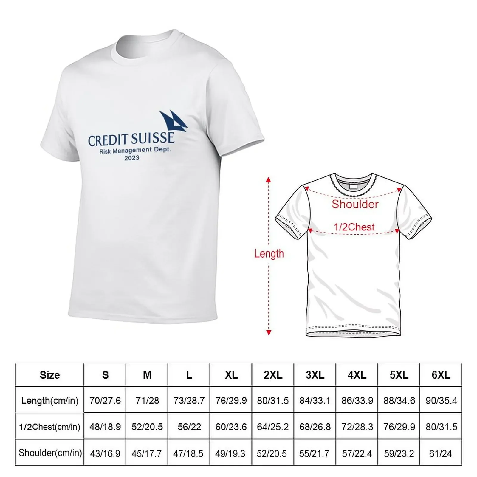 Credit Suisse Risk Management Department T-Shirt summer shirt anime clothes vintage clothes plain t shirts men