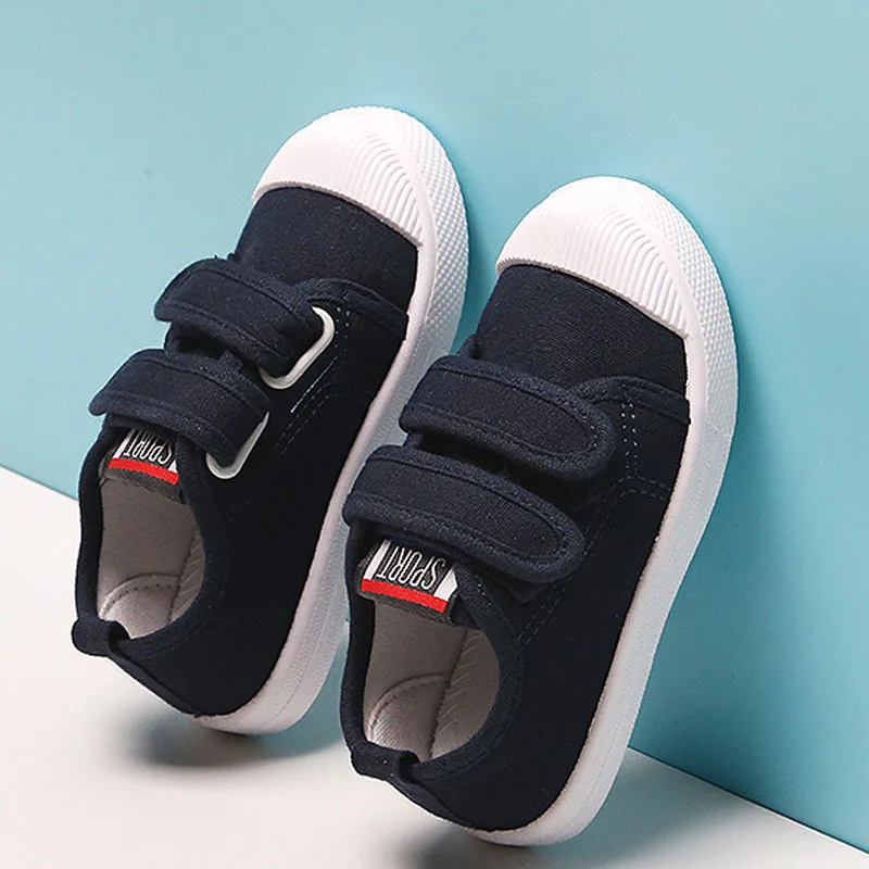 Children Solid Color Canvas Shoes Boys Outside Sneakers Autumn Casual Kids Shoes Toddler Girls Flat Sports Running Shoes CSH1348