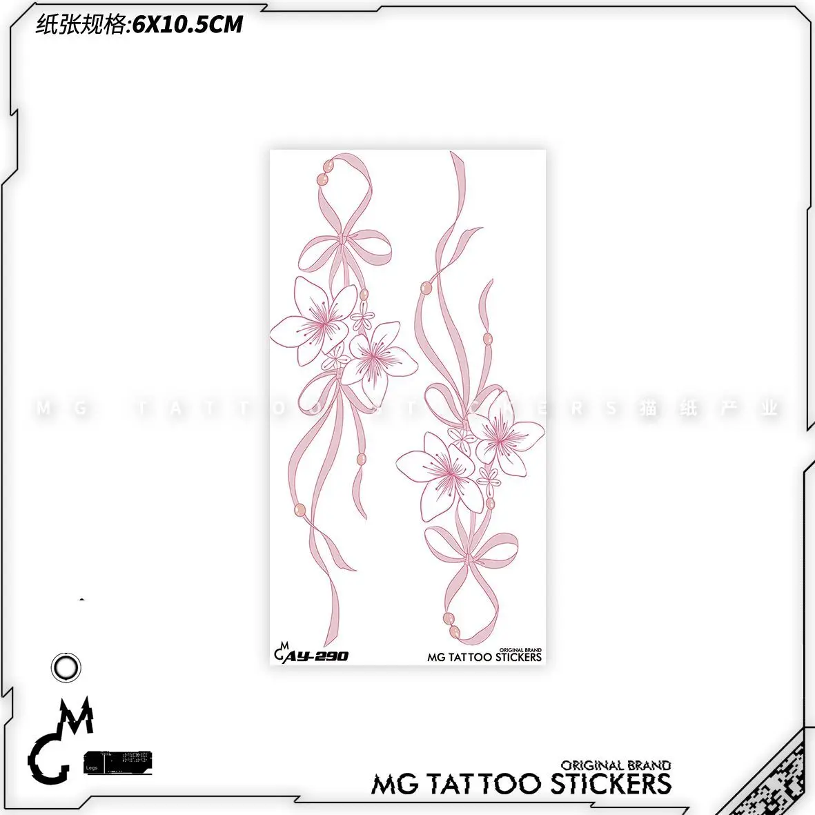 Pink Flower Bowknot Ribbon Temporary Tattoo Art Lasting Fake Tattoo for Woman Arm Sexy Sticker Waterproof Tatuajes Temporales