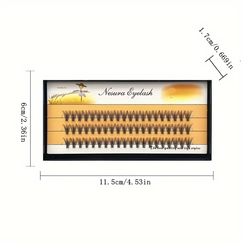 1 BOX (60 Clusters), 10D/20D 0.07C 8/9/10/11/12/13/14MM, Eyelash Extension Clusters, Single Cluster False Eyelashes Makeup Produ