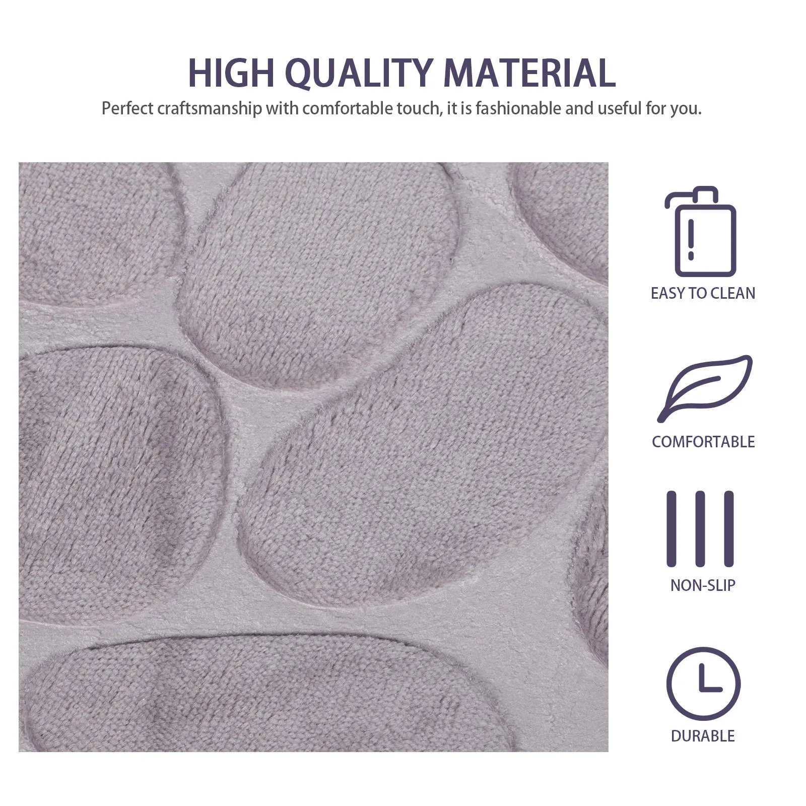 

1Pcs Anti-Slip Floor Mat Soft Comfortable Floor Cushion for Bathroom Living Room Bedroom Non-Slip Decorative Mat