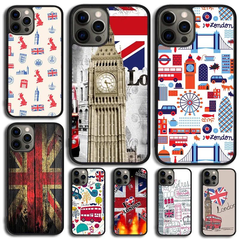 London Bus England Big Ben Phone Case For iPhone 16 15 14 13 12 Mini 11 Pro Max Plus X XS Max XR Cover Shell coque