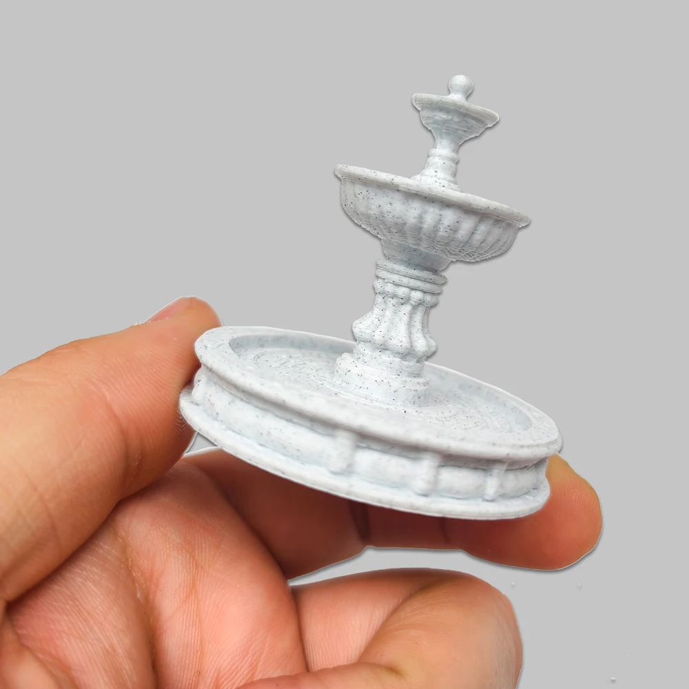 2PCS Miniature Fountain Model Toys Fairy Garden Micro Landscape Decor Artificial Dollhouse Craft Ornaments Diy Accessories