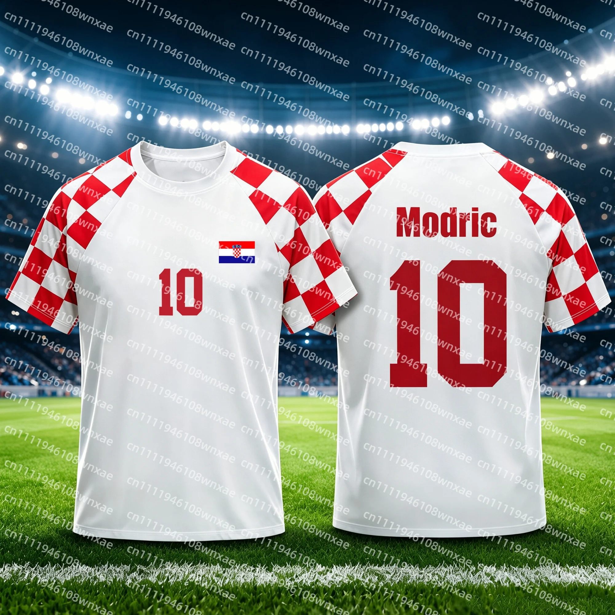 Explosions Summer Modric NO.10 Fußball-Schnelltrocknendes T-Shirt, alle Größen, kurzärmelig, O-Ausschnitt, Fußball-Fans-Jersey – Detail 4