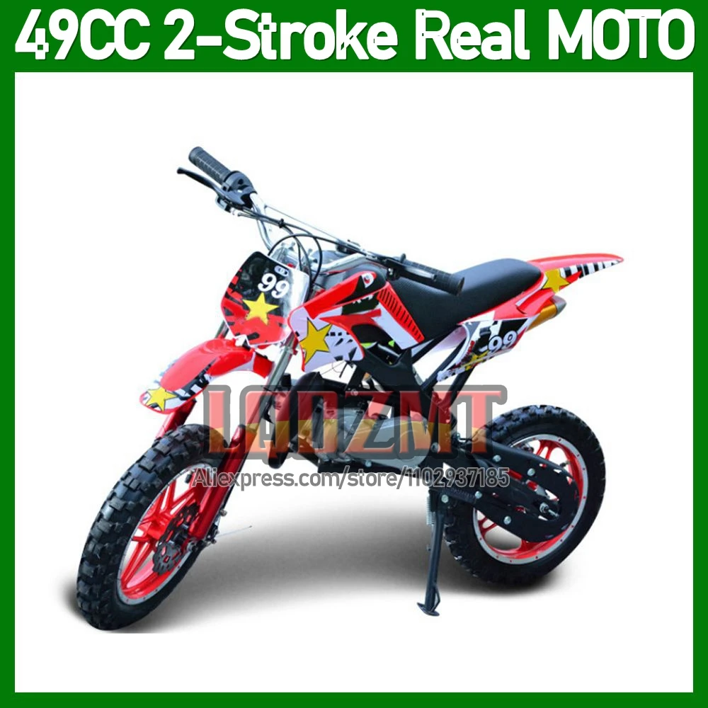 Dirt Bike Mini Motorcycle 2 Stroke 49/50CC ATV off-road Real Superbike Moto Bike Gasoline Power Racing Autocycle Small Motorbike