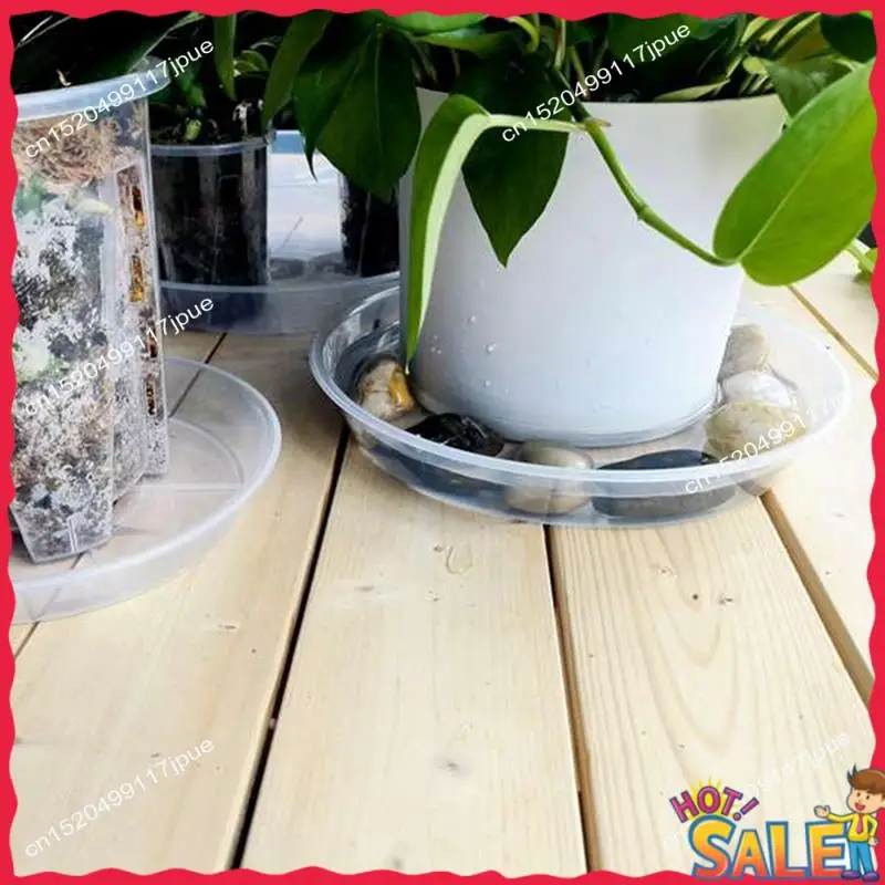 BOFO 4Pack Clear Plant Saucer 8Inch Plastic Plant Saucers Thicker Plant Tray Flower Pot For Indoor Outdoor Garden