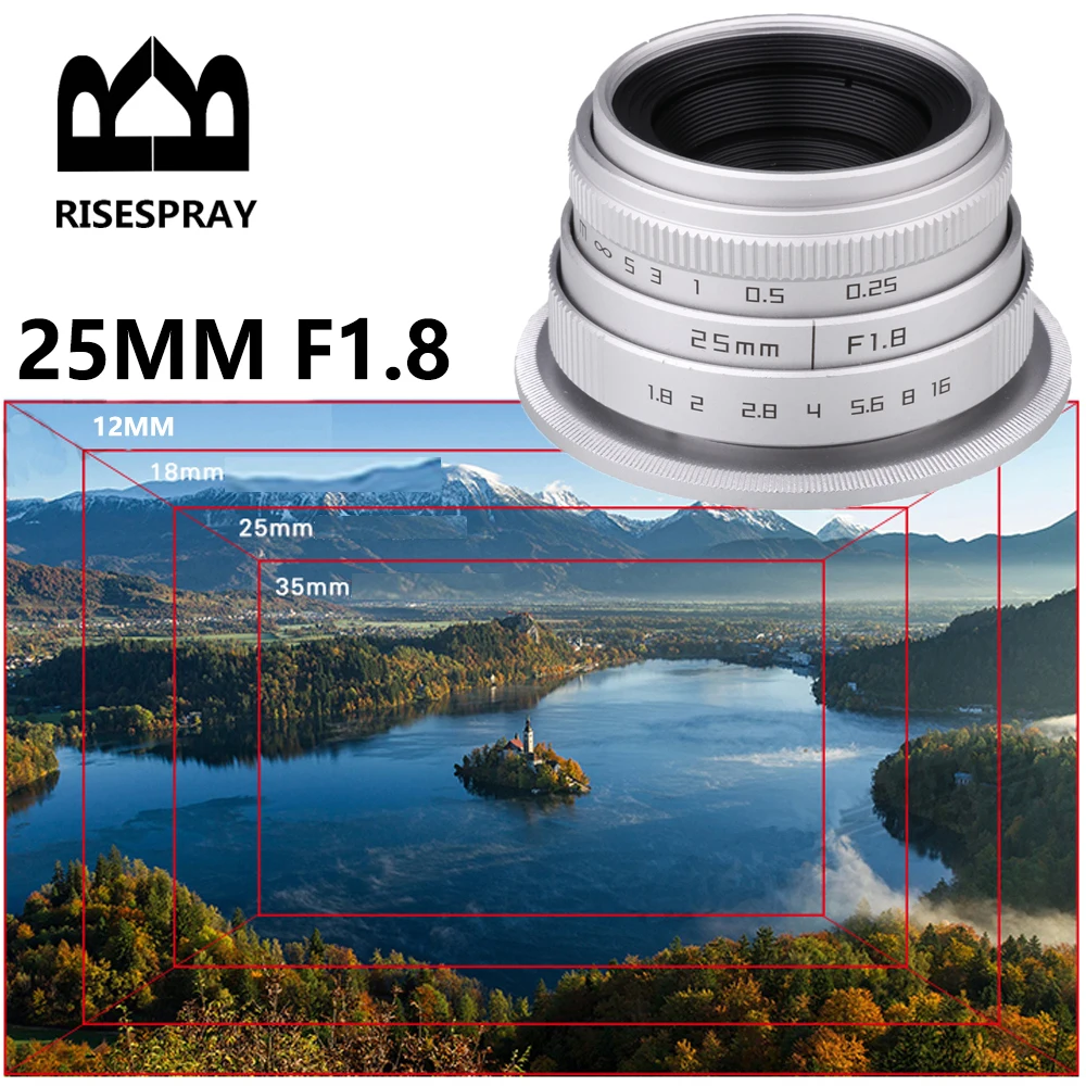 MINI 25mm f/1.8 APS-C CCTV Lens+Adapter Ring for NIKON1 EOSM Sony E  Fuji Fujifilm X Olympus Panasonic APS-C Mirrorless Camera