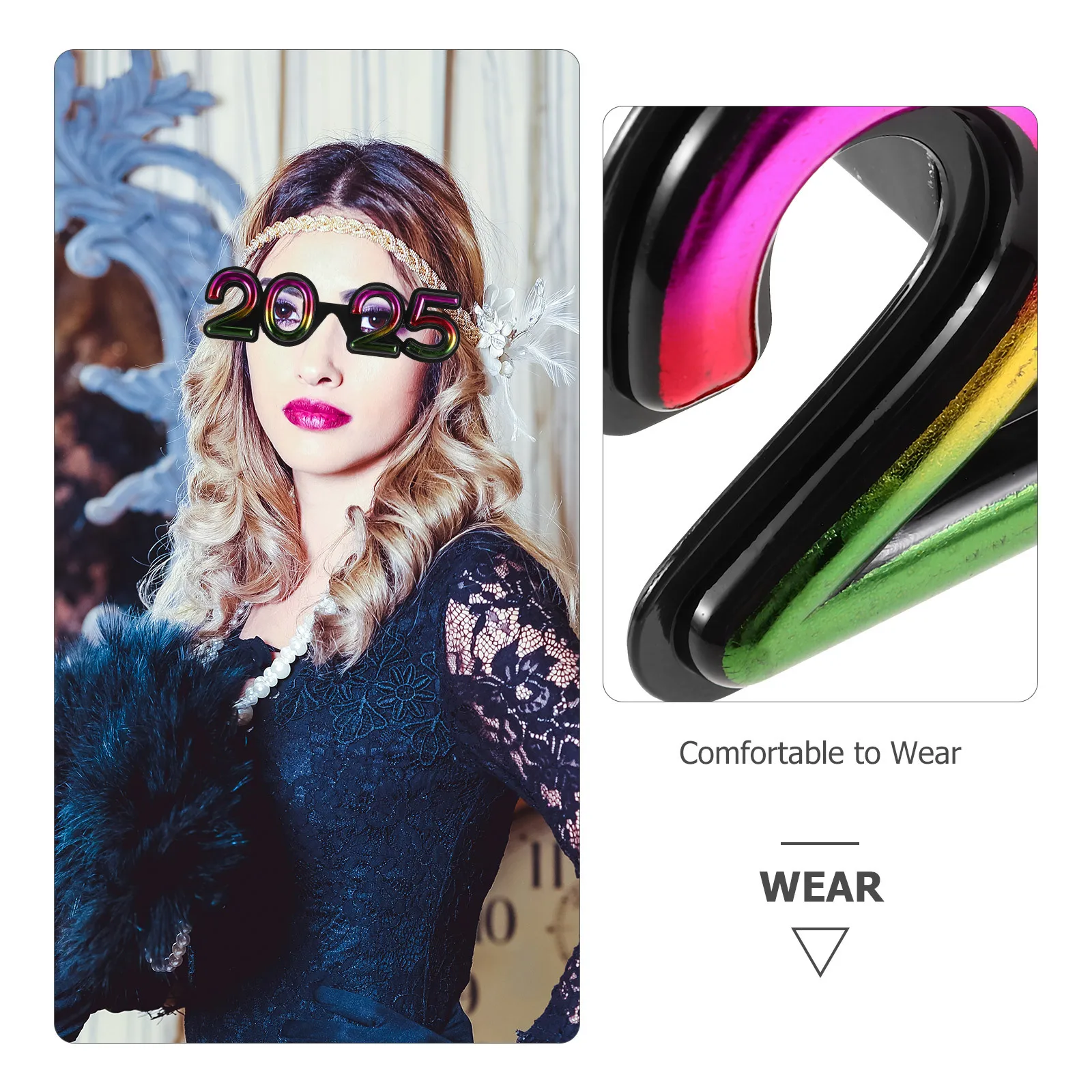 نظارات السنة الجديدة 2025 نظارات إبداعية صور الدعائم نظارات الحفلات الدعائم مهرجان اكسسوارات هدايا الحفلات ديكور #3