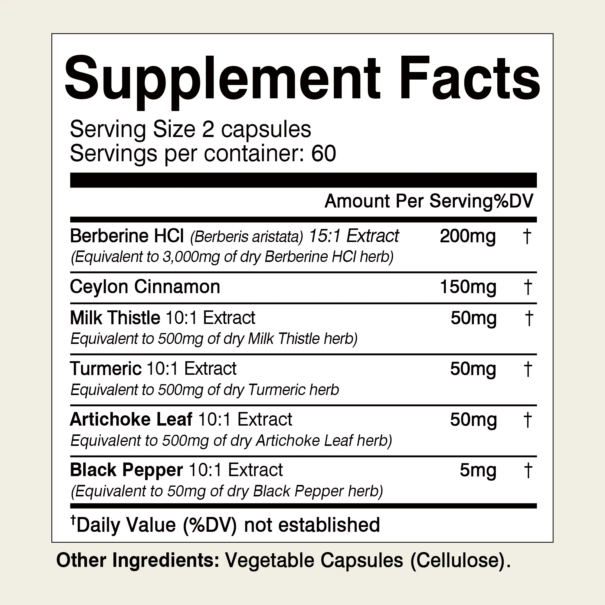 Berberine Capsules - Supports Cellular Energy, Antioxidant, Promotes Heart and Cardiovascular Health, Improves Immunity