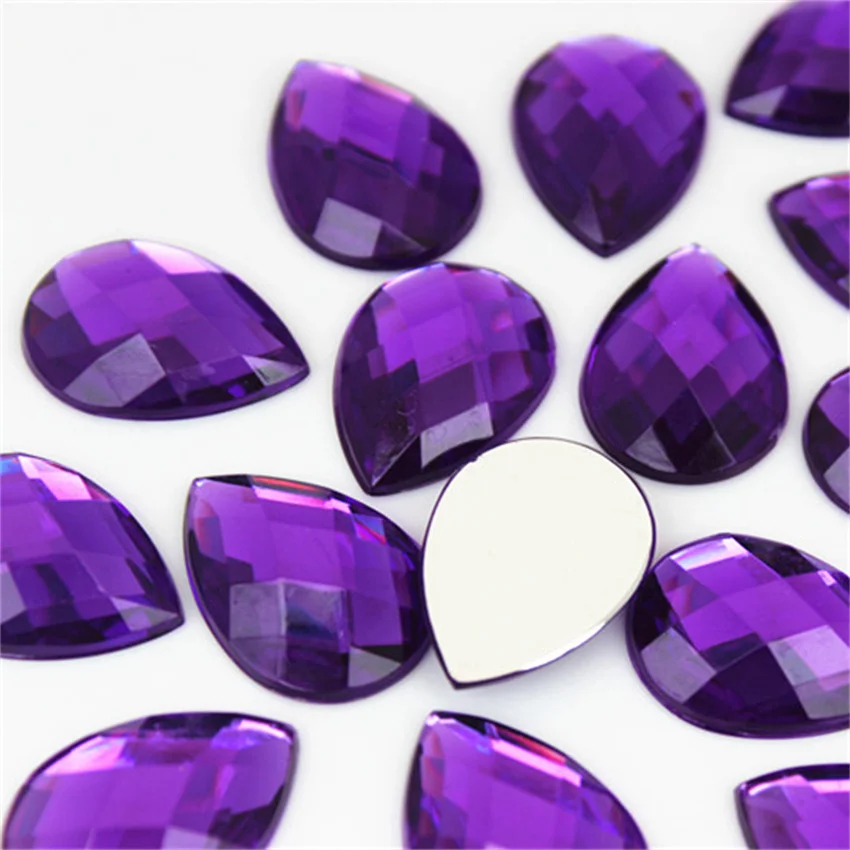 20pcs 18*25mm Tear Drop Shape Flat Back Acrylic Rhinestones Crystals Strass Beads DIY Jewelry Accessories Crafts MC592