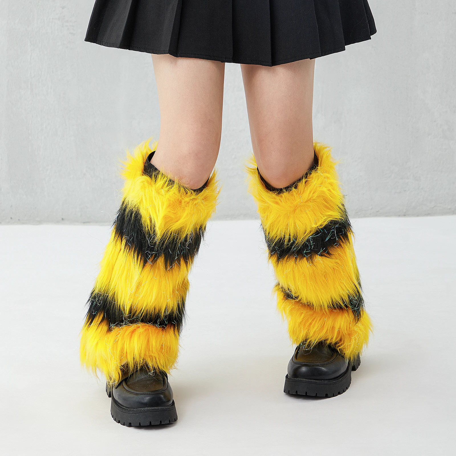 Douhoow Fashion Women Leg Warmers Y2k Ladies Girls Autumn Winter Knee Foot Cover Harajuku Fur Warm Boots Furry Leg Warmers