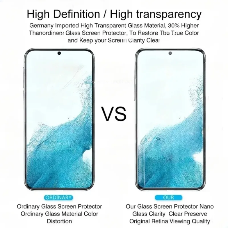 4Pcs Tempered Glass For Samsung Galaxy S24 S22 S21 S20 FE Plus 5G Screen Protector Glass Sansung S23 Plus Protective Glass