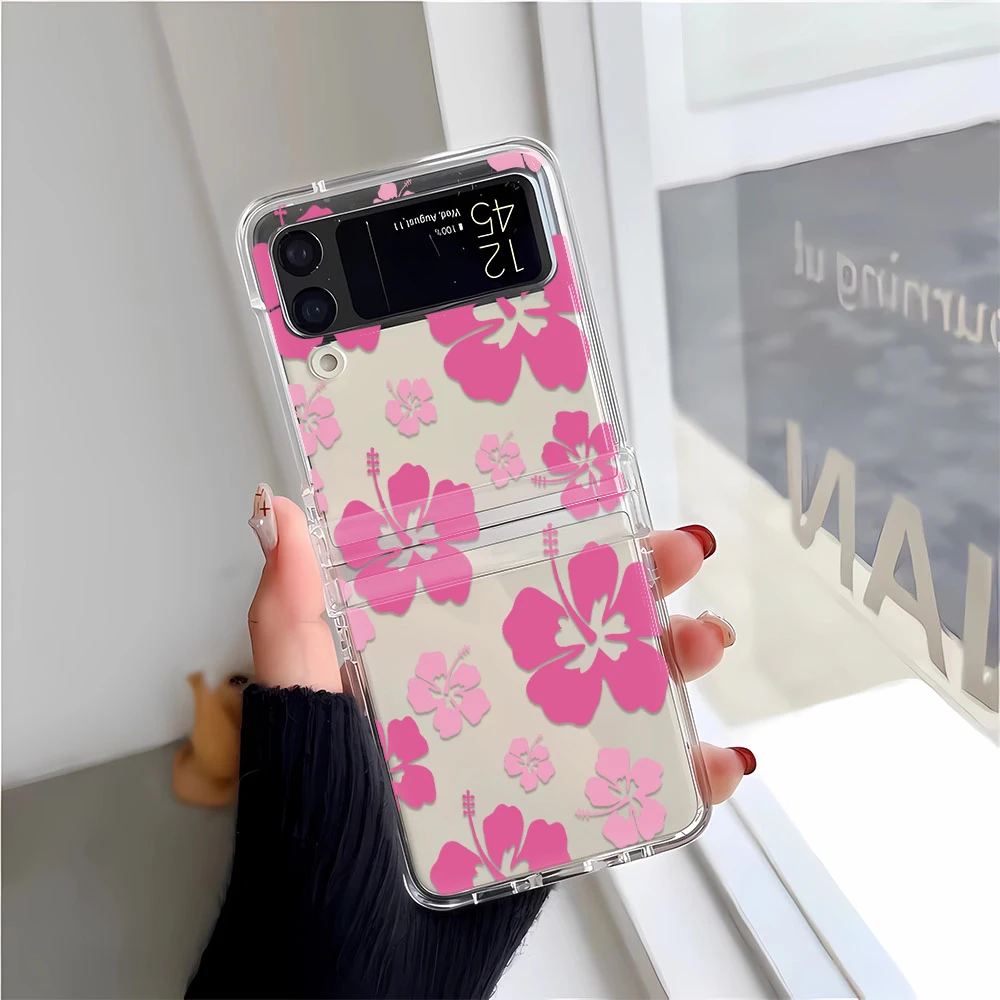 High key large flowers Phone Case For Samsung Z FLIP 3 4 5 F9260 W22 5G W23 ZFLIP F936 On Samsung Z Fold 3 4 5 Cover Funda Case