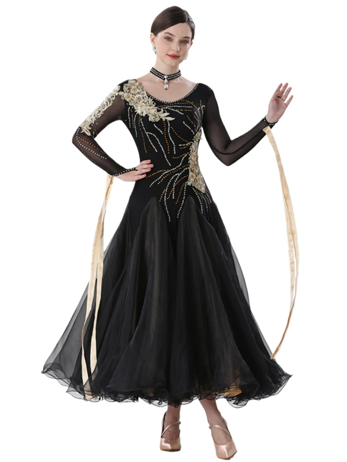 2025 Newest Women Ballroom Dance Dress Waltz Adult Modern Dance Ball Dance Costumes Tango Rumba Dance Clothing 8228