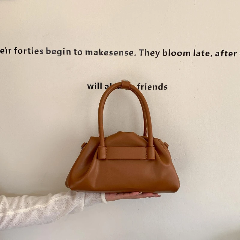 

Роскошная сумка через плечо для покупок, модная простая и универсальная сумка с ручкой, маленькая текстурированная повседневная сумка-хобо в стиле ретро, уникальный дизайн