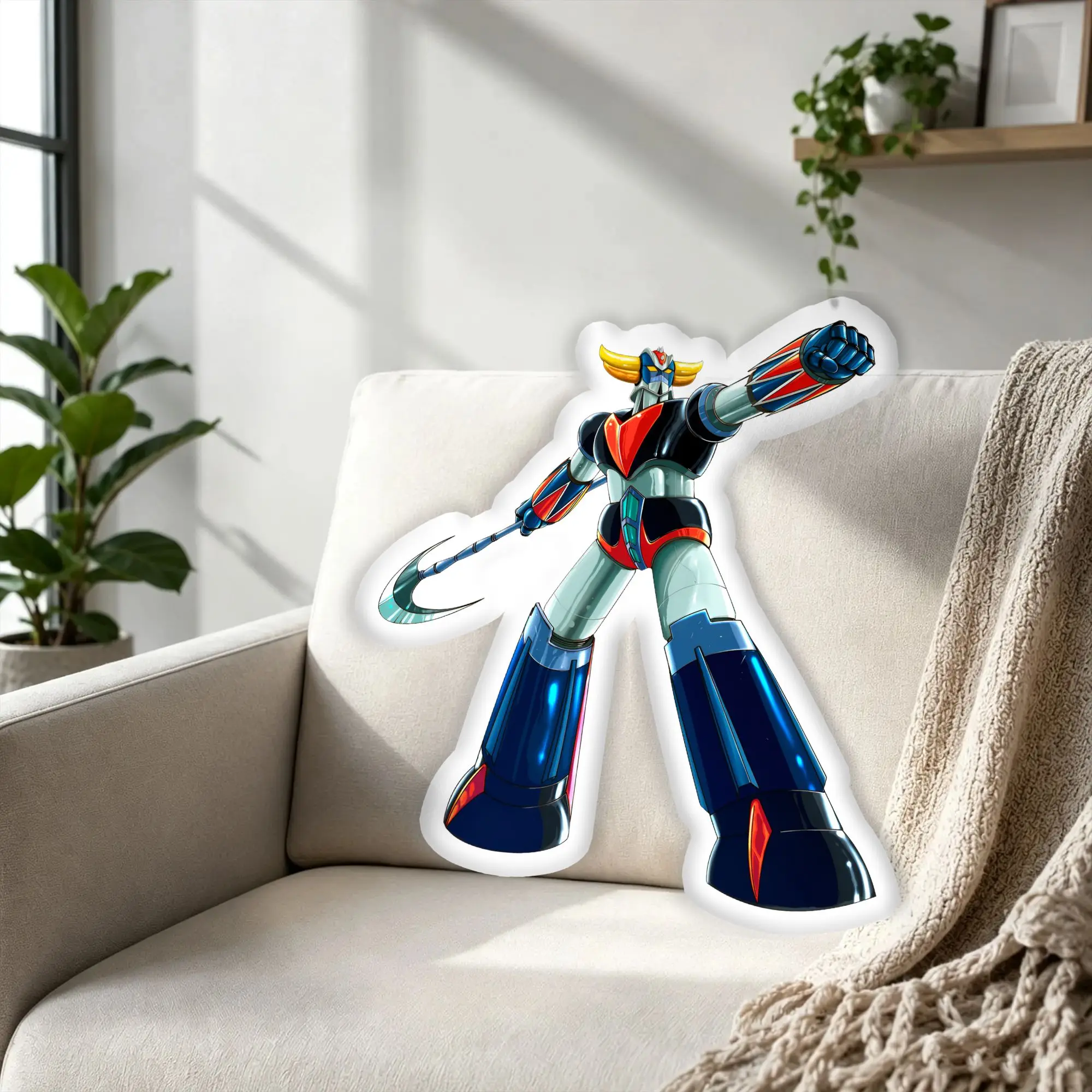 Customized Modern UFO Robot Cartoon Cushions Polyester Hot Comic Stuffed  Throw Pillow for Christmas
