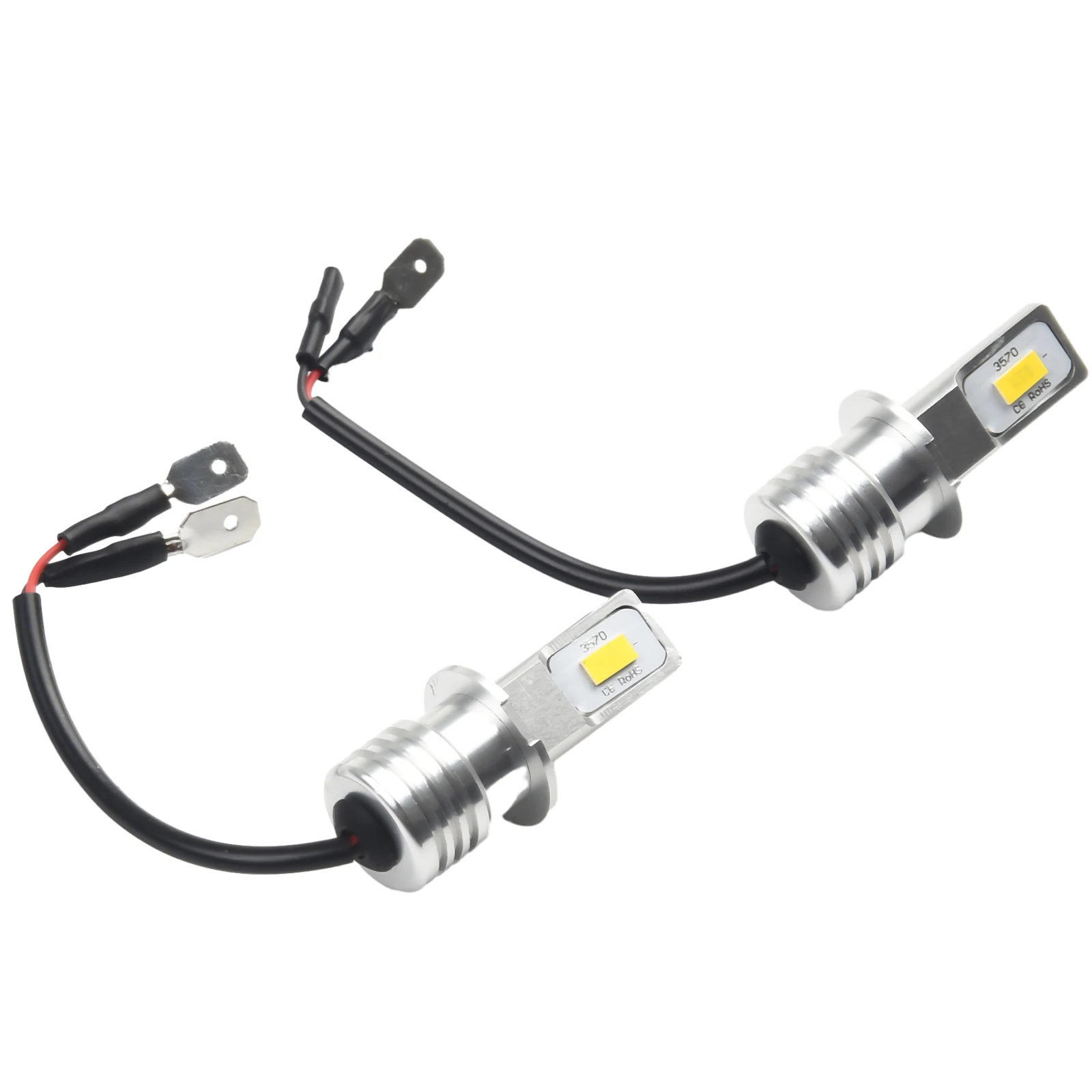 Lâmpada drl nevoeiro lâmpada de nevoeiro h3 led 2000lm 2pcs 80w kit de conversão luz amarela 12v-24v dc liga de alumínio 50000h