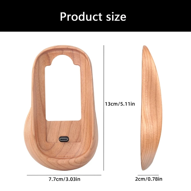Modern Wooden Mouse Dock For Magic Mouse USB C Charging Port With Stable NonSlip Base & Organic Style