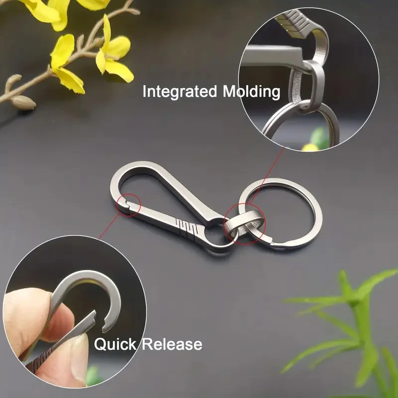 1PC Titanium Alloy Keychain Tiranium Buckle Key Ring Car Accessor Waist Hanging Chain Ring Buckles Opener EDC Outdoor Tool image 6