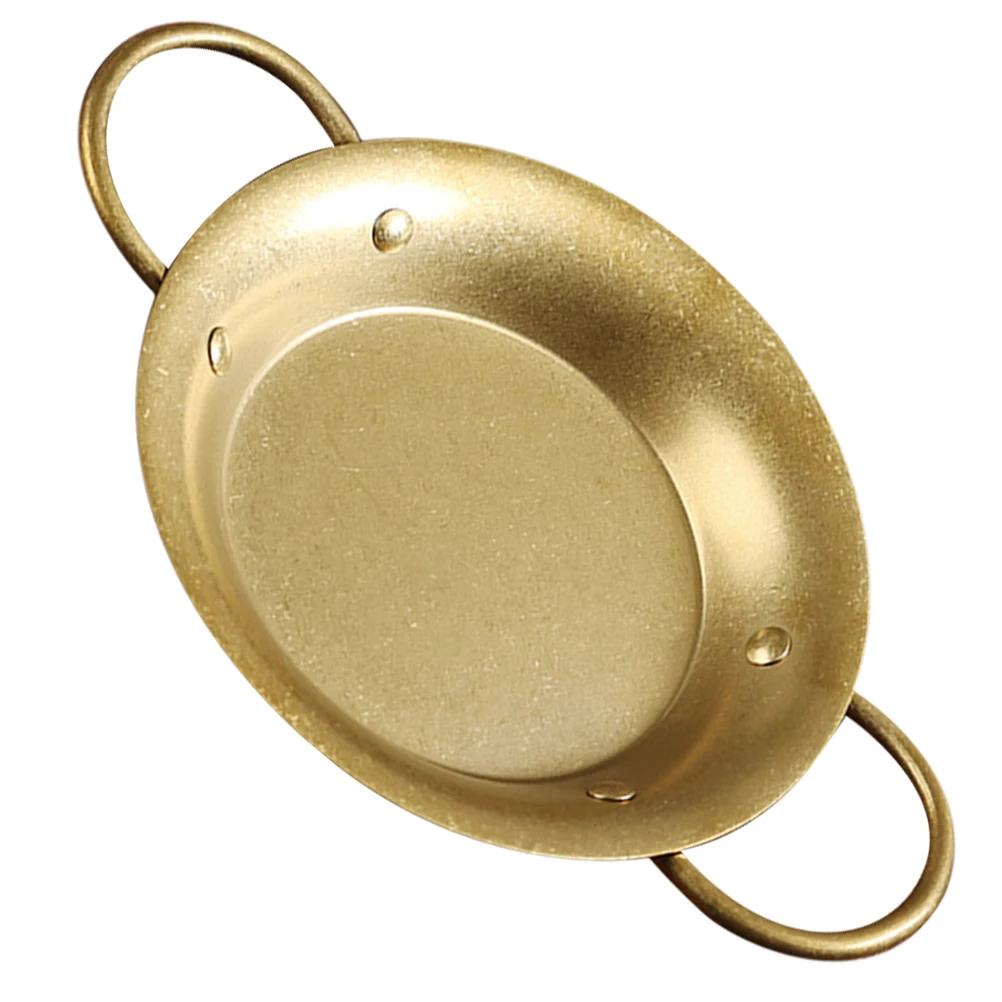 

Stainless Steel Pan Dual Handle Vintage Spanish Design Serving Platter Even Heat Distribution Kitchen for Baking