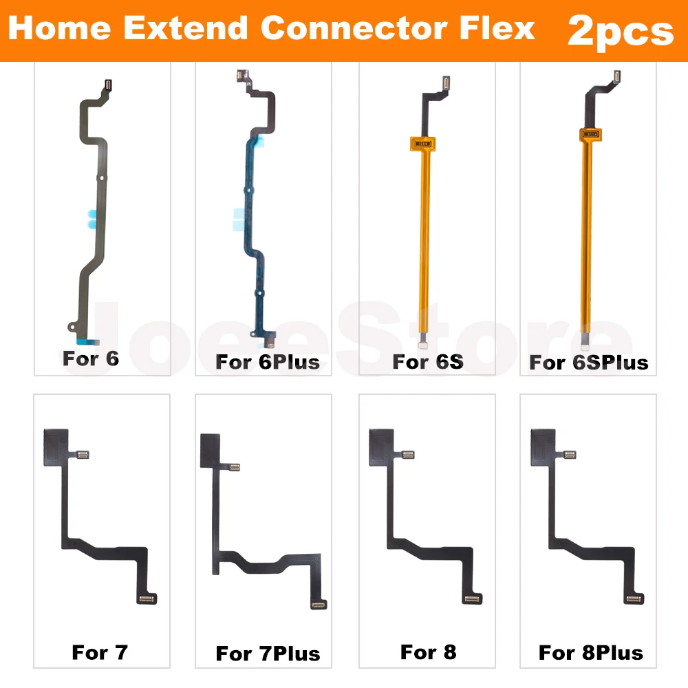 2pcs For iPhone 6 6s 7 8 plus Home Touch ID Return Fingerprint Button Motherboard Interconnect Connector Extend Flex Cable