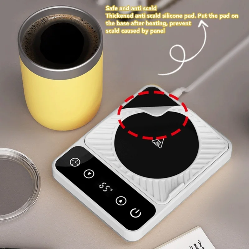 9 Mode Electric Cup Warmer Constant Temperature Auto Stop Even Heating Desk Warmer For Office