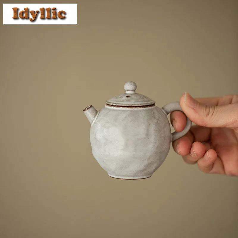 140ml Wabi Sabi Style Hammer Patterned Teapot Boutique Tea Infuser Pot Tea Brewing Kettle With Filter Drinkware Decoration Craft