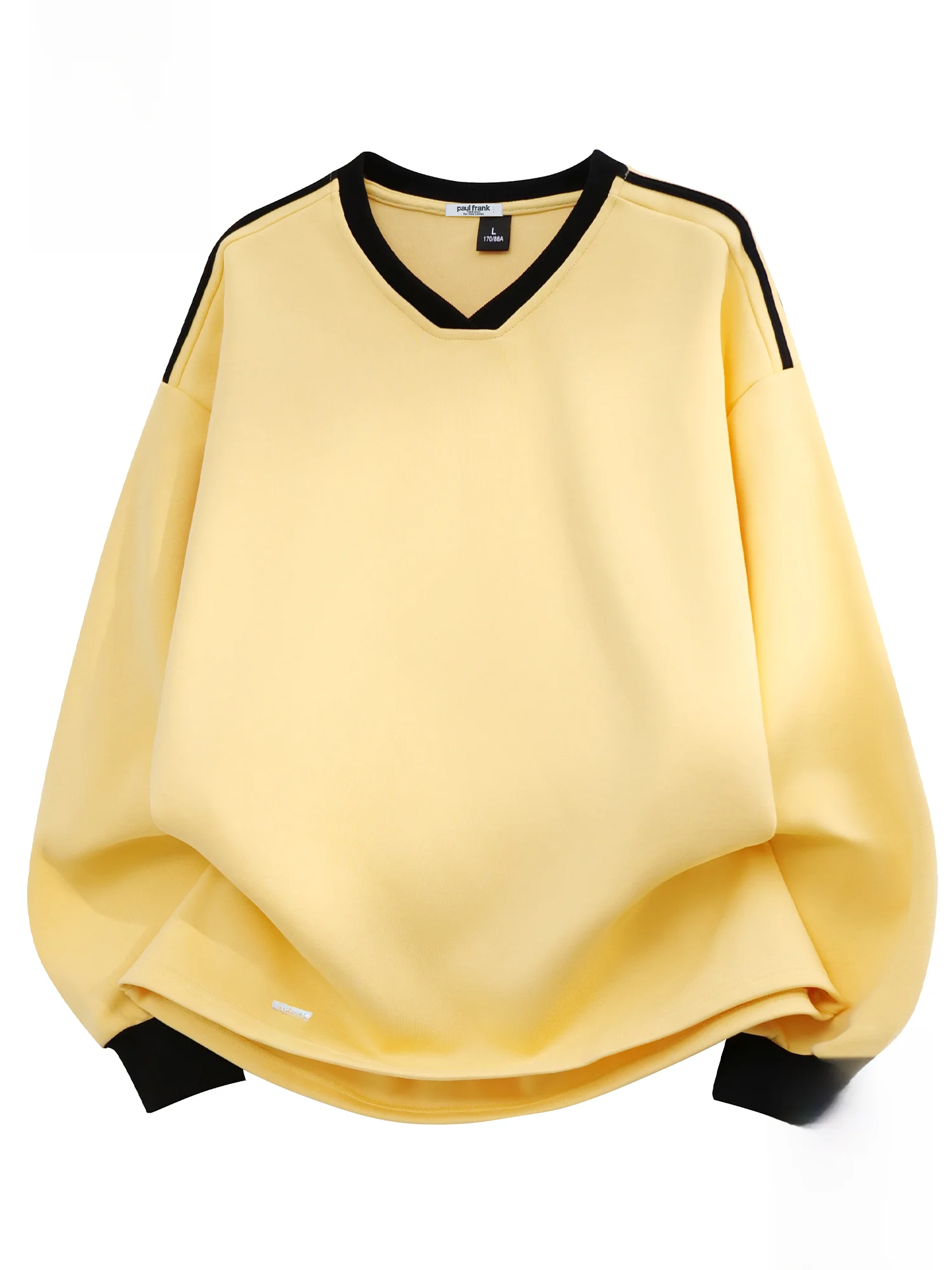 

Мужская зимняя толстовка свободного кроя с V-образным вырезом и длинными рукавами, повседневная, в полоску, удобная, из смесового полиэстера и хлопка, молодежная мода