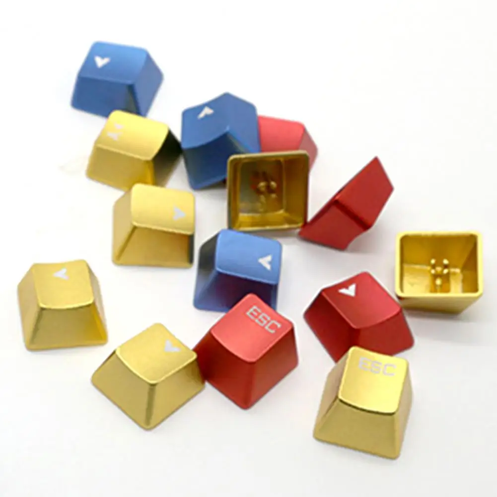 DIY 4Pcs Practical Gaming Keyboard WASD Arrows Key Keycaps Metal Keyboard Key Caps Wear-resistant