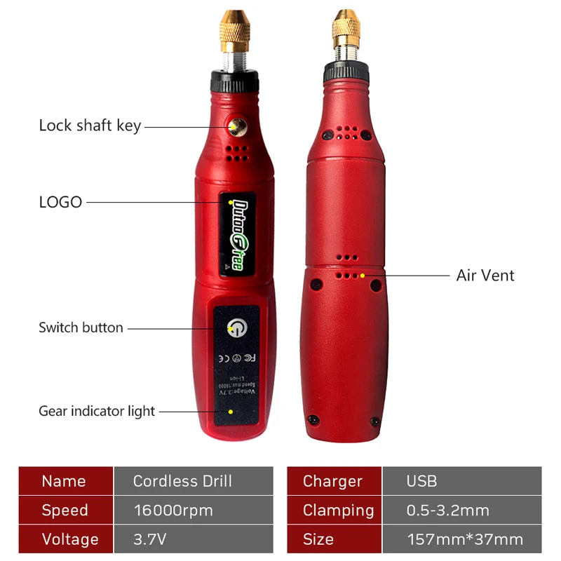 USB Cordless Rotary Tool Kit Woodworking Engraving Pen DIY For Jewelry Metal Glass Mini Wireless Drill With 24PCS Accessory