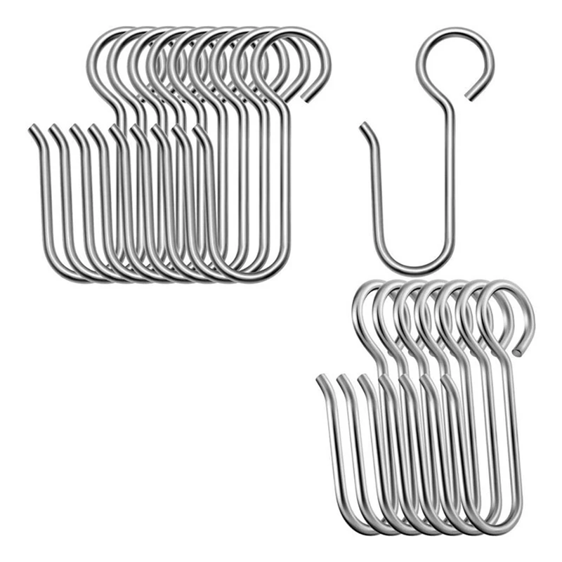 

80 Pcs Curtain Hook Shower Curtain Decoration Hooks S Shaped Stainless Ceiling Curtain Track