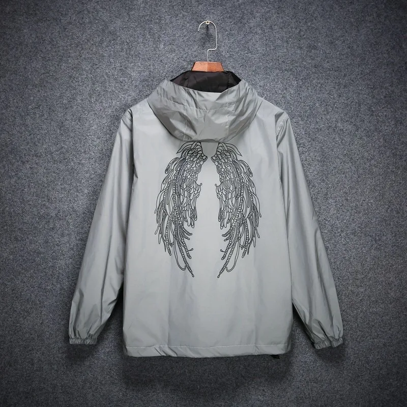 الشتاء توهج الظلام يندبروف سترة للجنسين معطف عاكس سميكة الحرارية الشارع الشهير زوجين الرياضة في الهواء الطلق مجموعة السائبة مخصص عادي