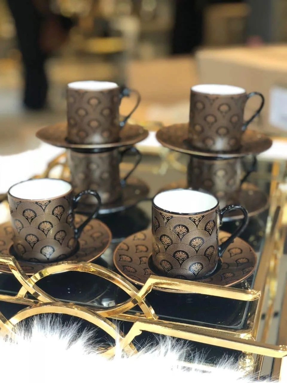 LaModaHome Espresso Coffee Cups Set, English Arabic Greek Coffee Set Coffee Cup For Women, Men, adults, Guests, New Home Weddi