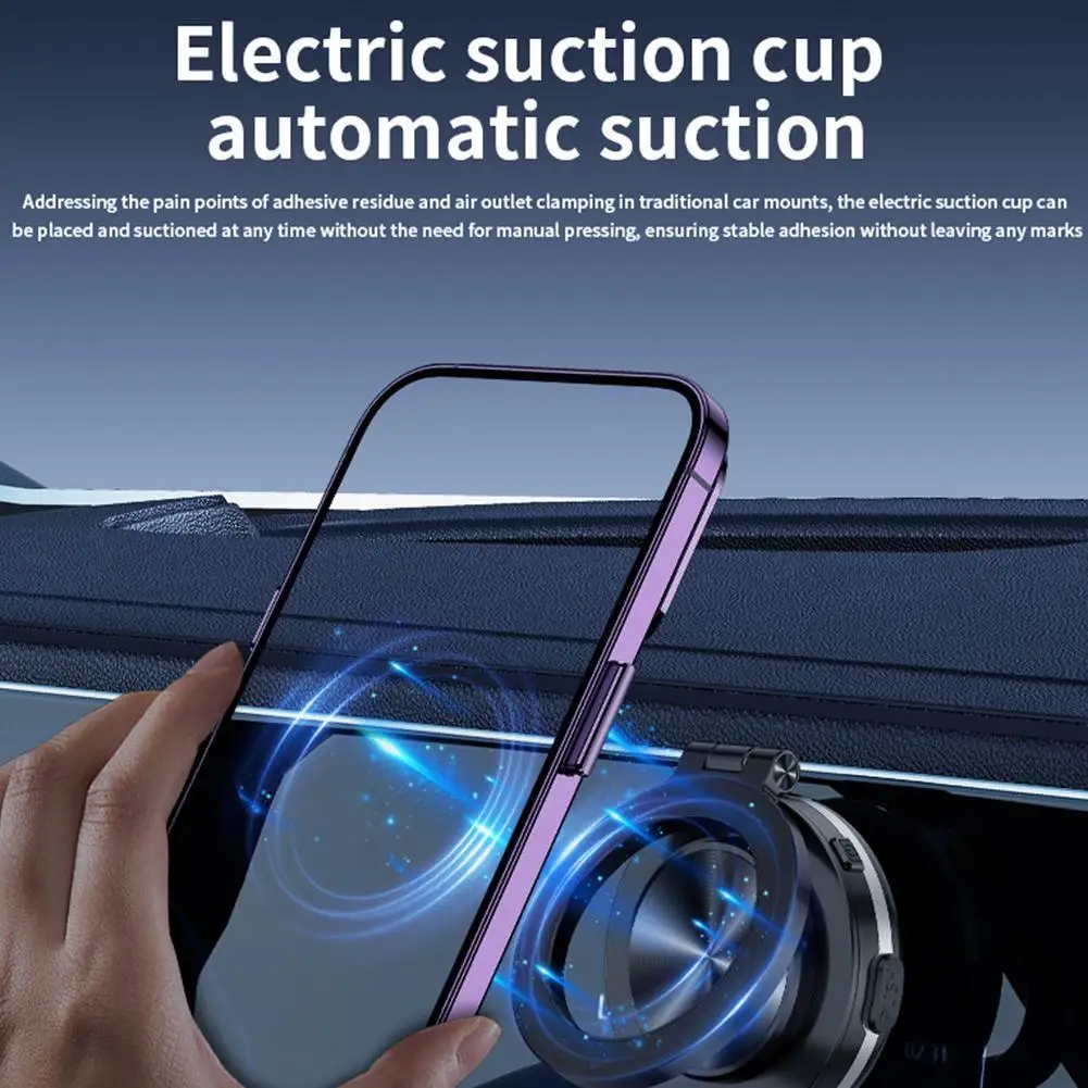

1Pcs Vacuum Magnetic Car Phone Holder 360° Rotatable Phone Stand Bracket Car Center Console Suction Cup Brackets For Smartphones