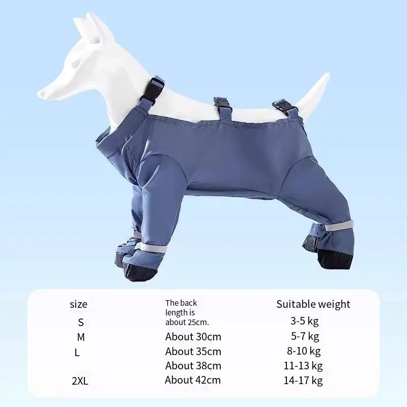 Dog Boots Leggings Waterproof Dog Pants Anti-Slip Dog Shoes Pet Paws Protector Adjustable Dogs Jumpsuit with Straps