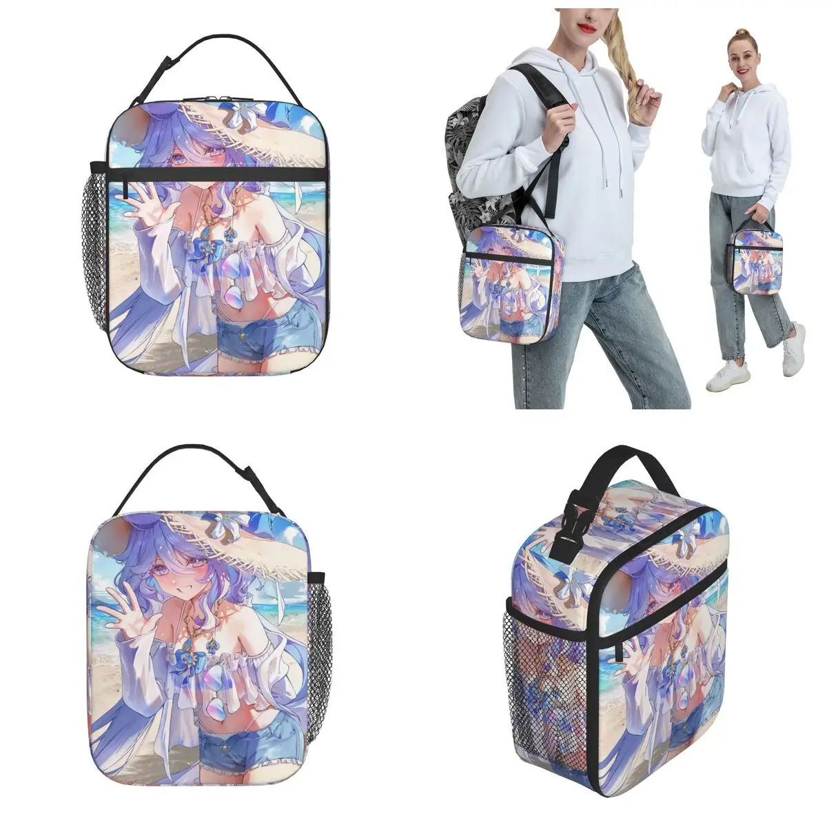 Furina Genshin Impact Product Insulated Lunch Bags For Work Food Storage Bag Portable Thermal Cooler Lunch Boxes