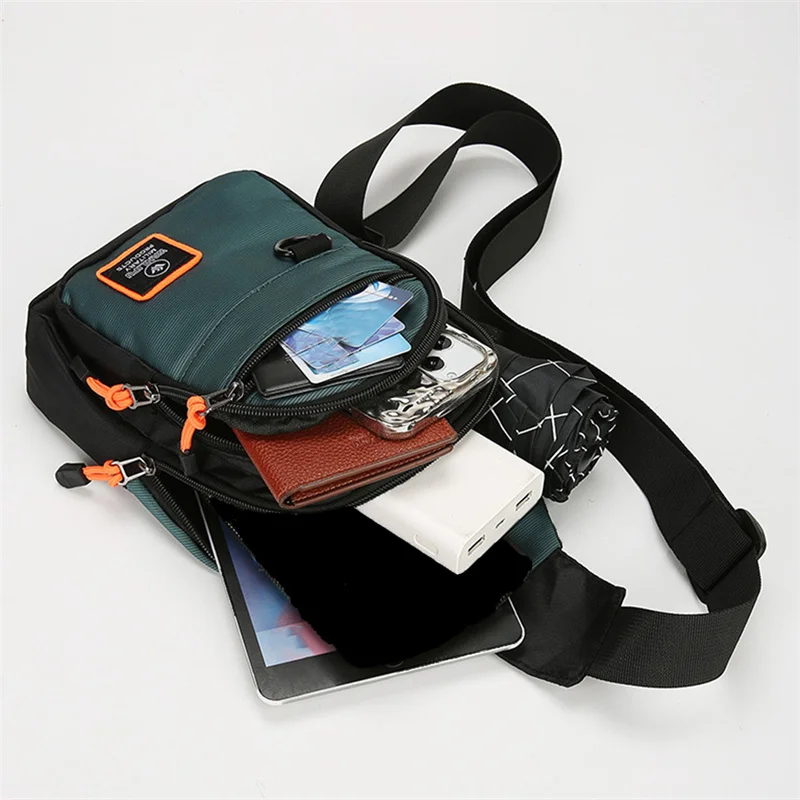 Men Business Chest Bag, Casual Earphones, Crossbody Bag, Multi-Functional Outdoor Shoulder Bag Outdoor Crossbody Bag