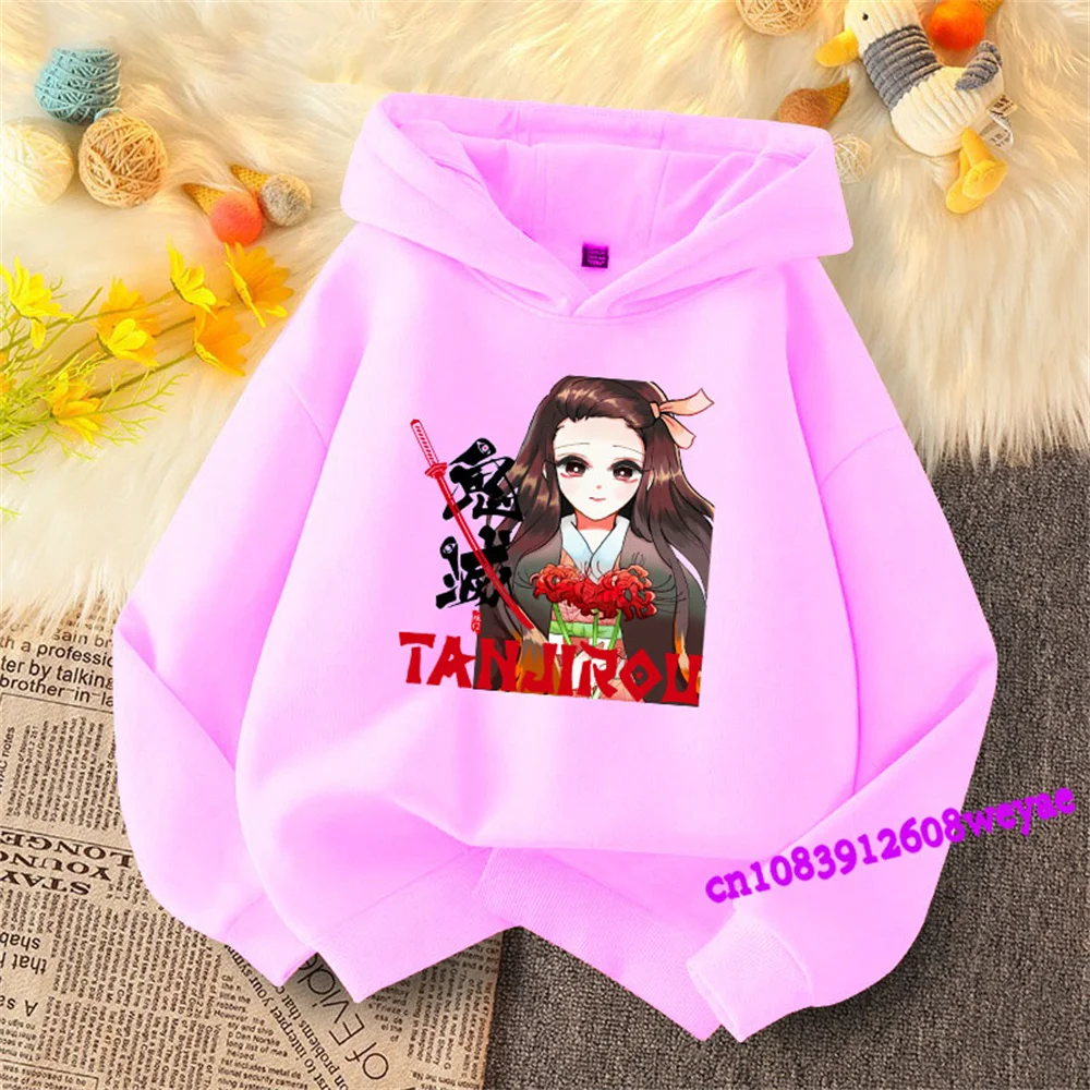 Demon Slayer Spring And Autumn Children Boys And Girls With Hoodie Sweater Top Cartoon Printing Children's Sportswear Coat Baby