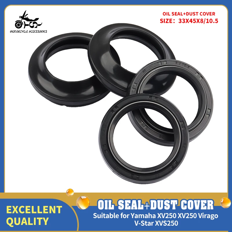 

33x45x8/10.5 33 45 8 Front Fork Oil Seal & Dust Cover For Yamaha XV250 XV250 Virago V-Star XVS250