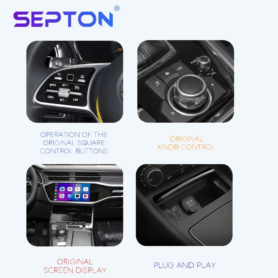 SPETON Car Mini USB AI Box Automatic connection Adapter MLink Airplay To Wireless Carplay For Android Screen Without Caplay HD