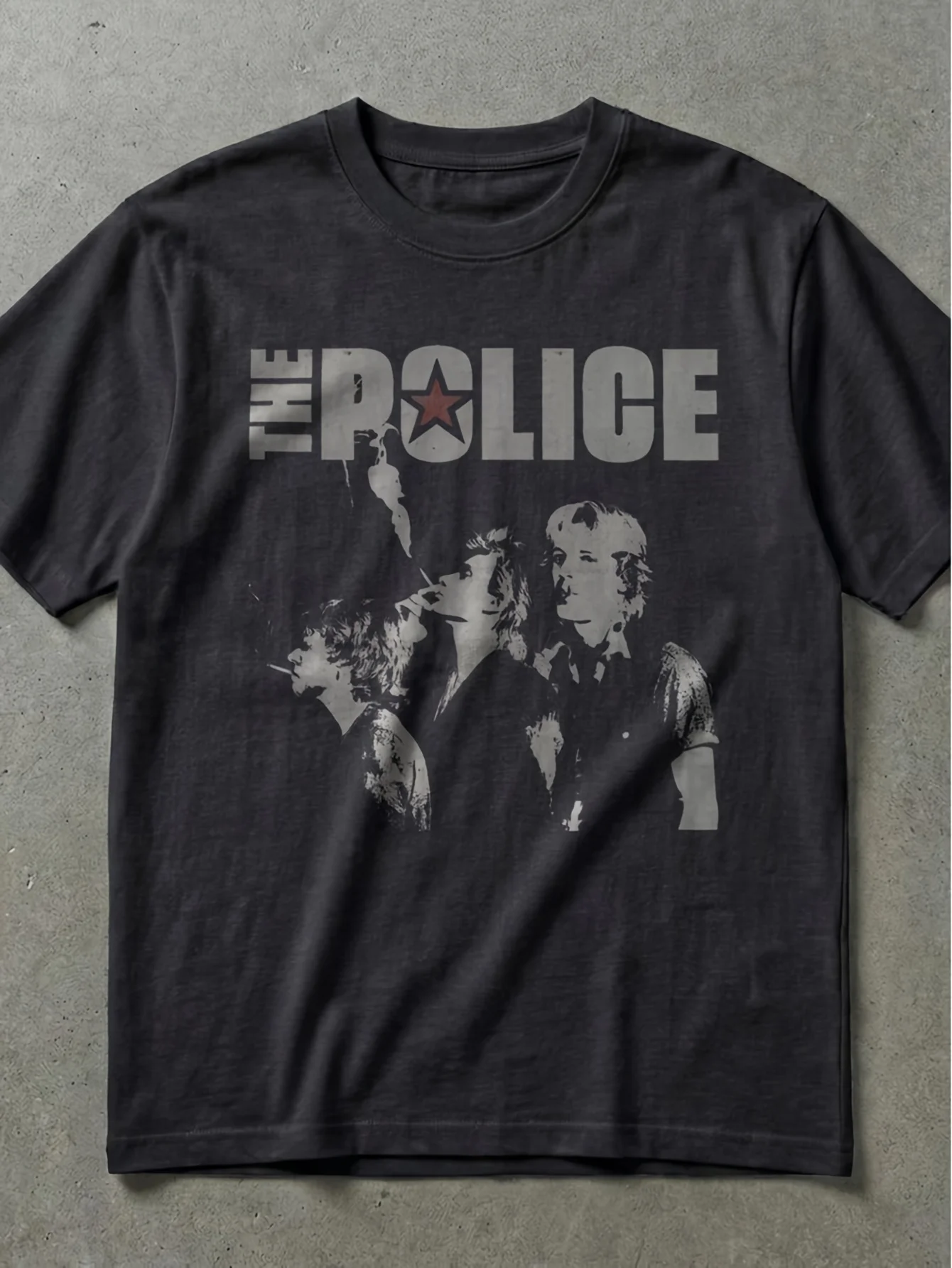 Men's The Poli Band Retro T-shirt -70s Retro Rock Theme Printed Short Sleeve Suitable for Rock Fans and As A Gift for Men
