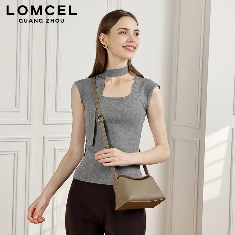 LOMCEL 243 Leather handbag crossbody bag women's Korean niche cross-border TOGO top-grade cowhide pillow bag for commuting singl