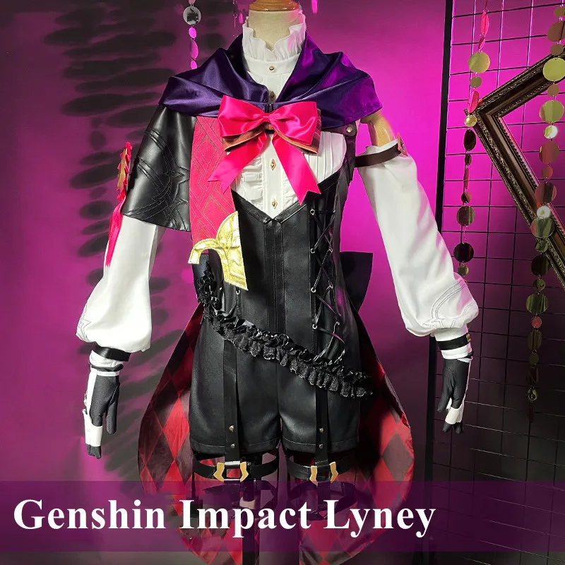 Genshin Impact Magician Lyney Cosplay Costumes Game Uniform For Man And Women Support Customization