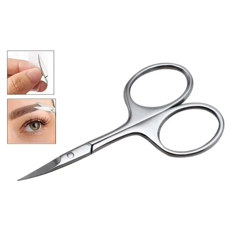 Stainless Steel Home Ladies Eyebrow Trimming Scissors Portable Travel Beauty Scissors False Eyelash Double Eyelid Patch Scissors