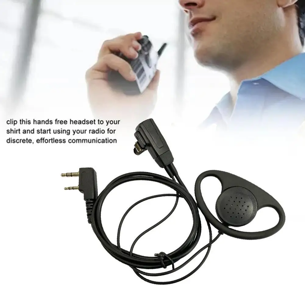 D-Shape Walkie Talkie Earpiece Headset D-type Earbuds Headphone Accessories For Baofeng Kenwood Puxing TYT Radio Accessories