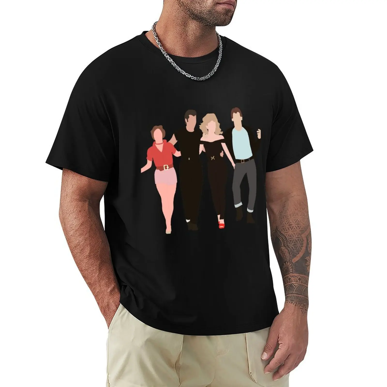 Grease Dance Scene T-Shirt Casual Fashion Short Sleeve Cotton T-Shirt