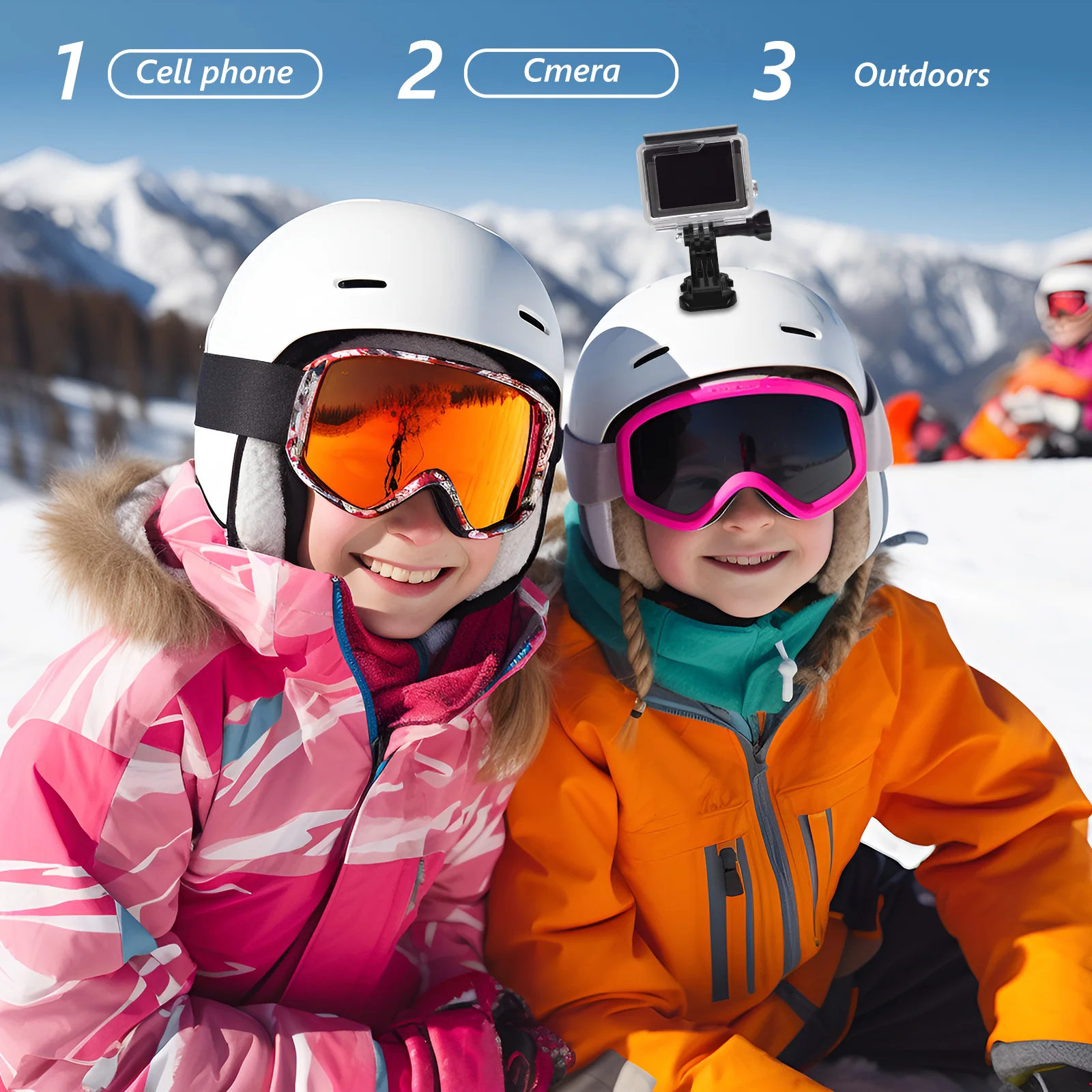 

10Pcs Action Camera Mount Adapter Vertical Surface Multi-Compatible Stable Screw Dual Phone Clamp for Outdoor Adventures